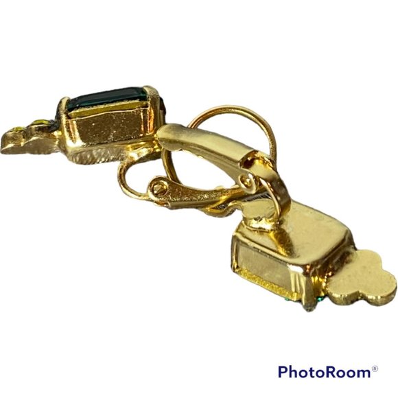 Mariana Earrings, Lever Back, Emerald Cut and Trio Cluster - Picture 3 of 4